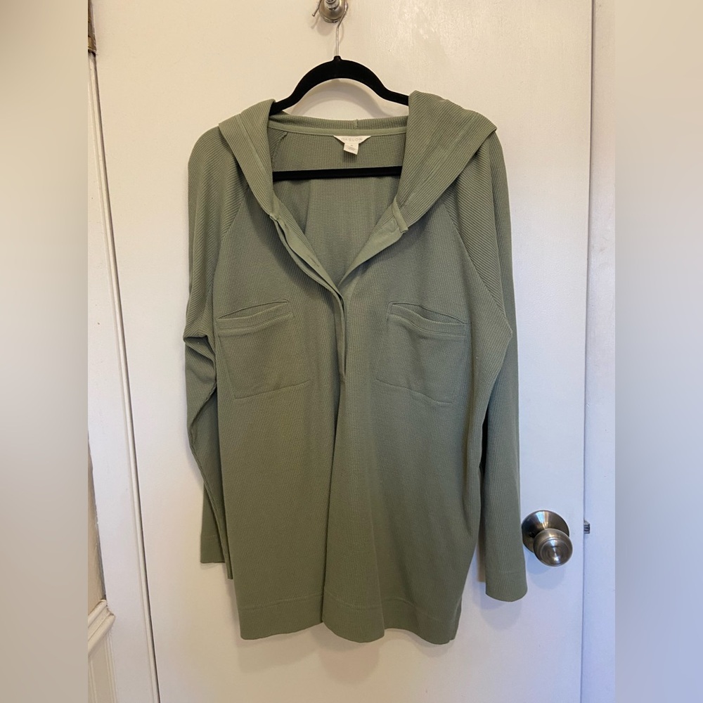 Caslon Sage Green Hooded Sweater
